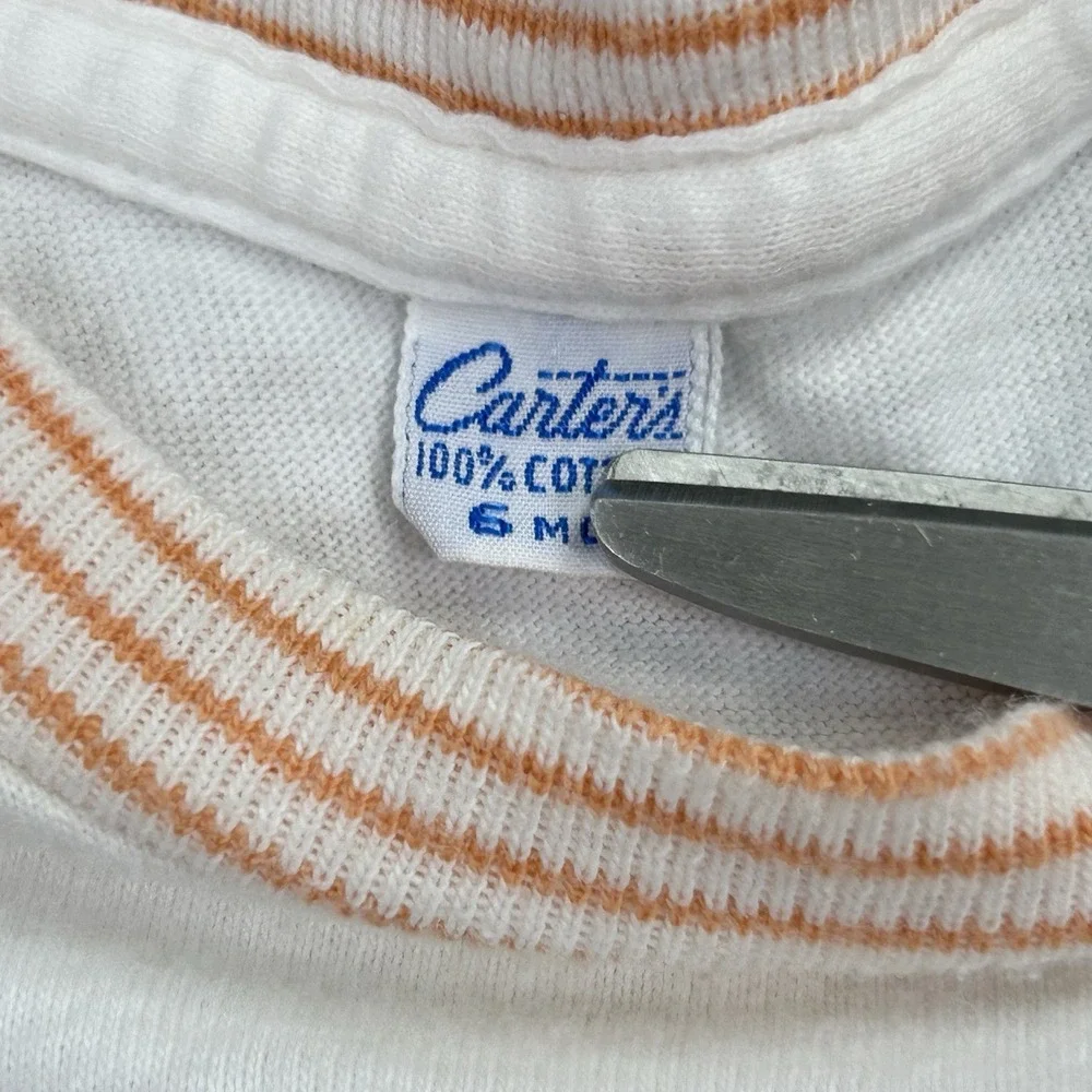 Vintage Carters Cotton Romper Boys One Piece 6 Months Snap Summer